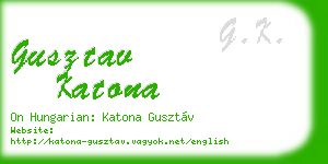 gusztav katona business card